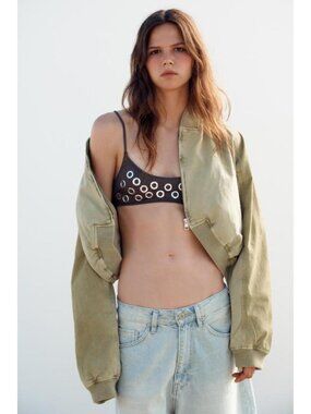 ZARA WASHED EFFECT BOMBER JACKET